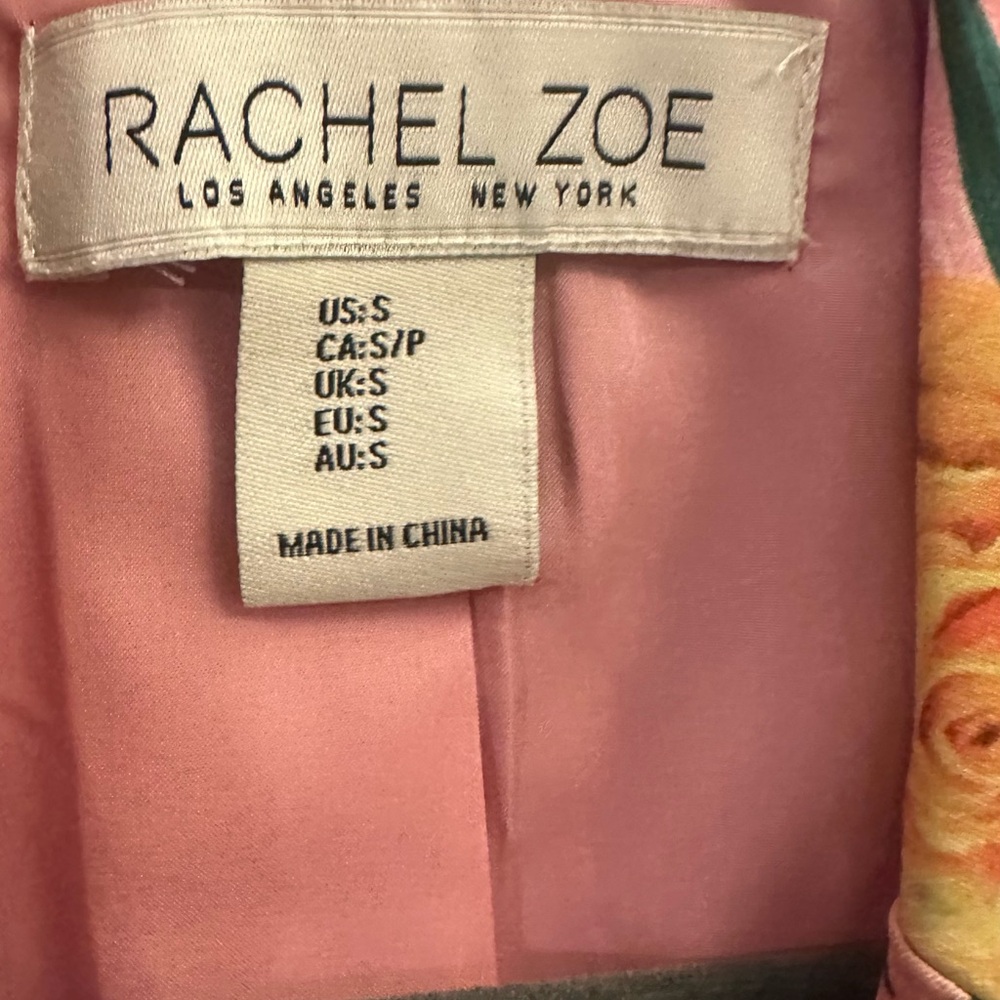 Rachel Zoe Pink and Red Blazer with Tropical Floral Print - Picture 9 of 10